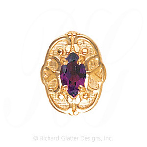 GS465 AMY - 14 Karat Gold Amethyst Slide 